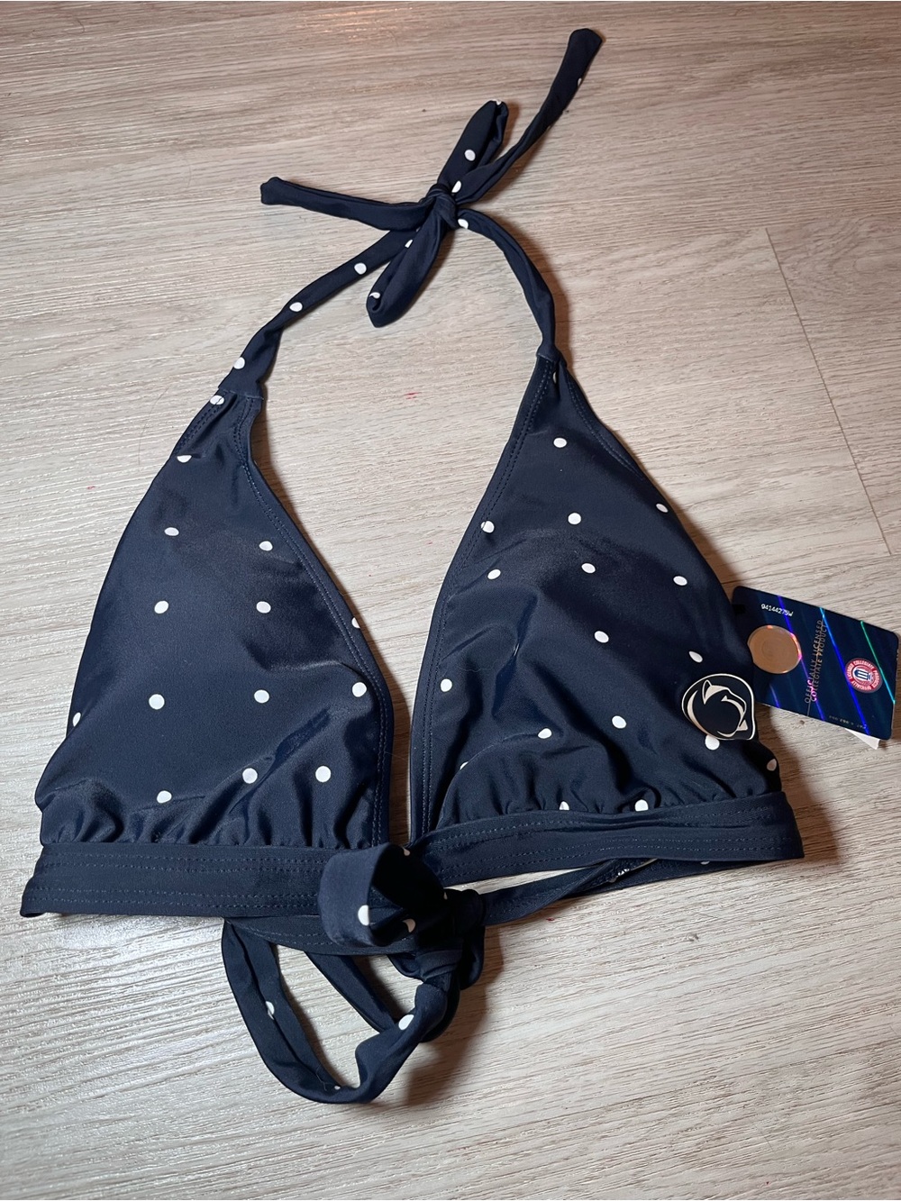 Penn State Navy Polka Dot Triangle Bikini Top XL